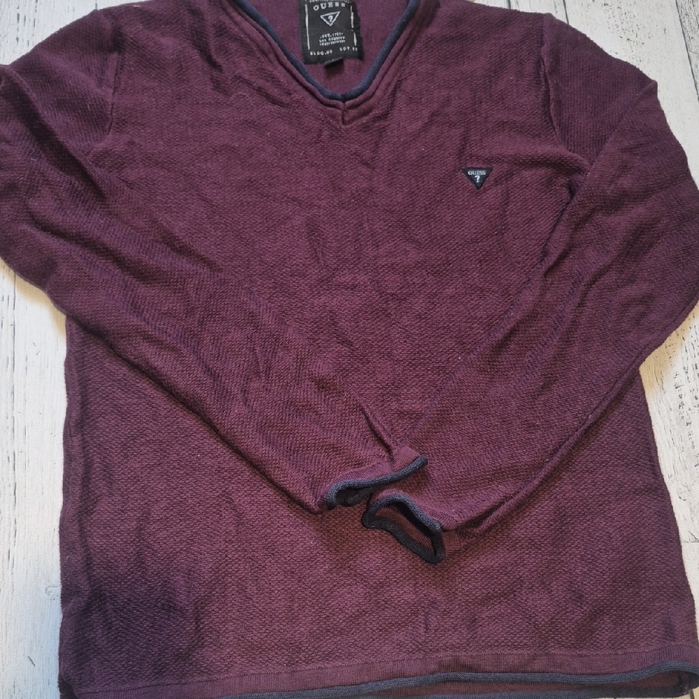 Men's Burgundy V-Neck Sweater